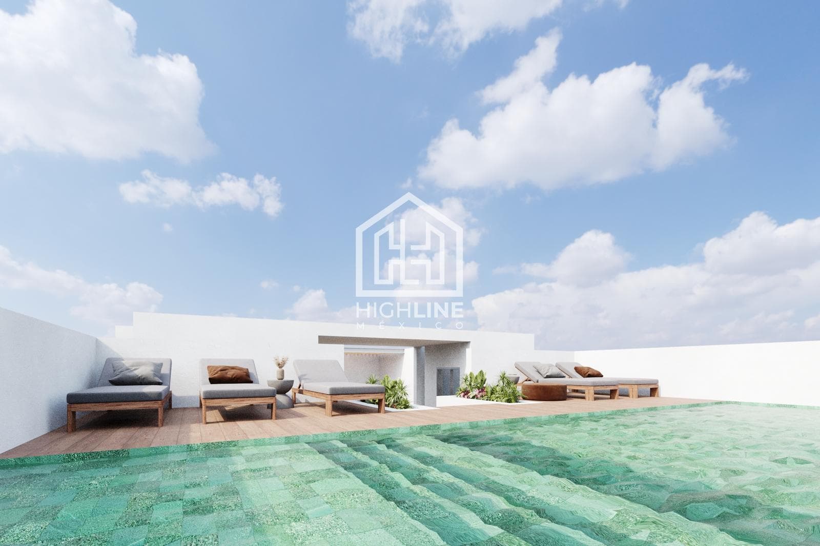 STUDIO FOR SALE IN PLAYA DEL CARMEN. ROOFTOP WITH INFINITY POOL. PRE-SALE.