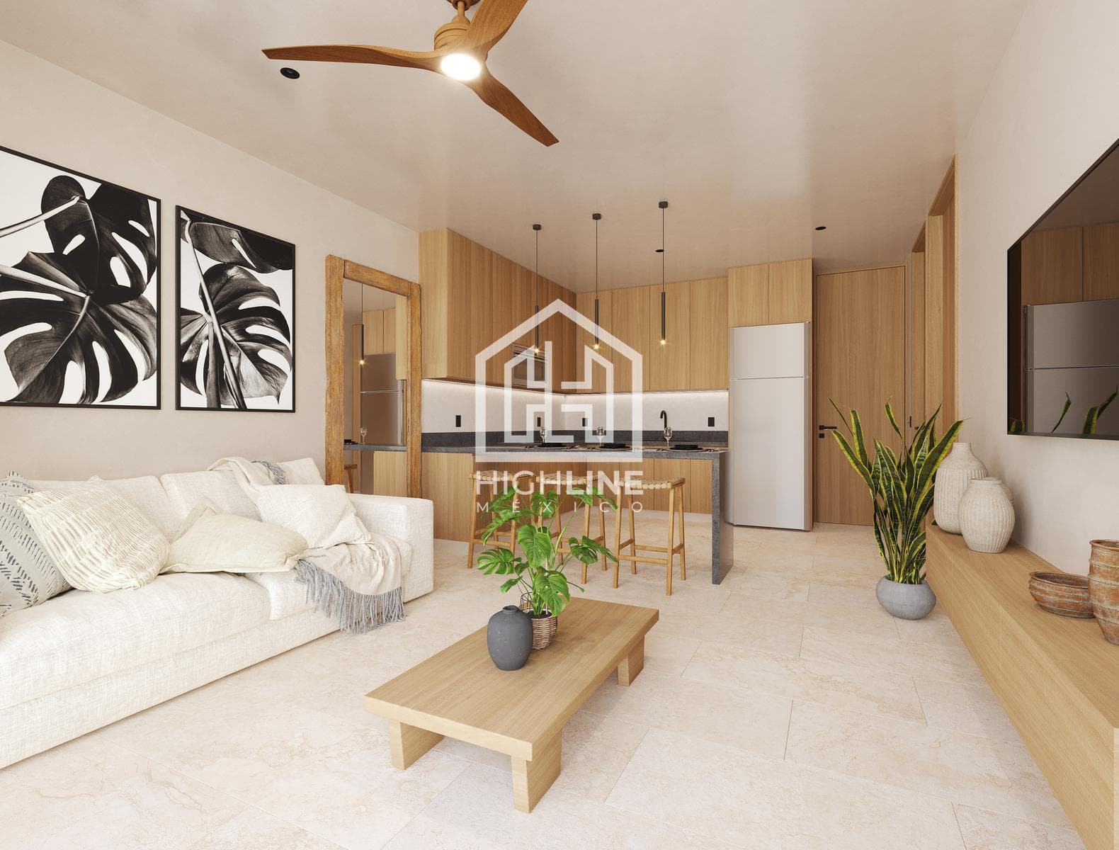 1-bedroom apartment for sale in Tulum with a pool, coworking space, gym, and pet-friendly