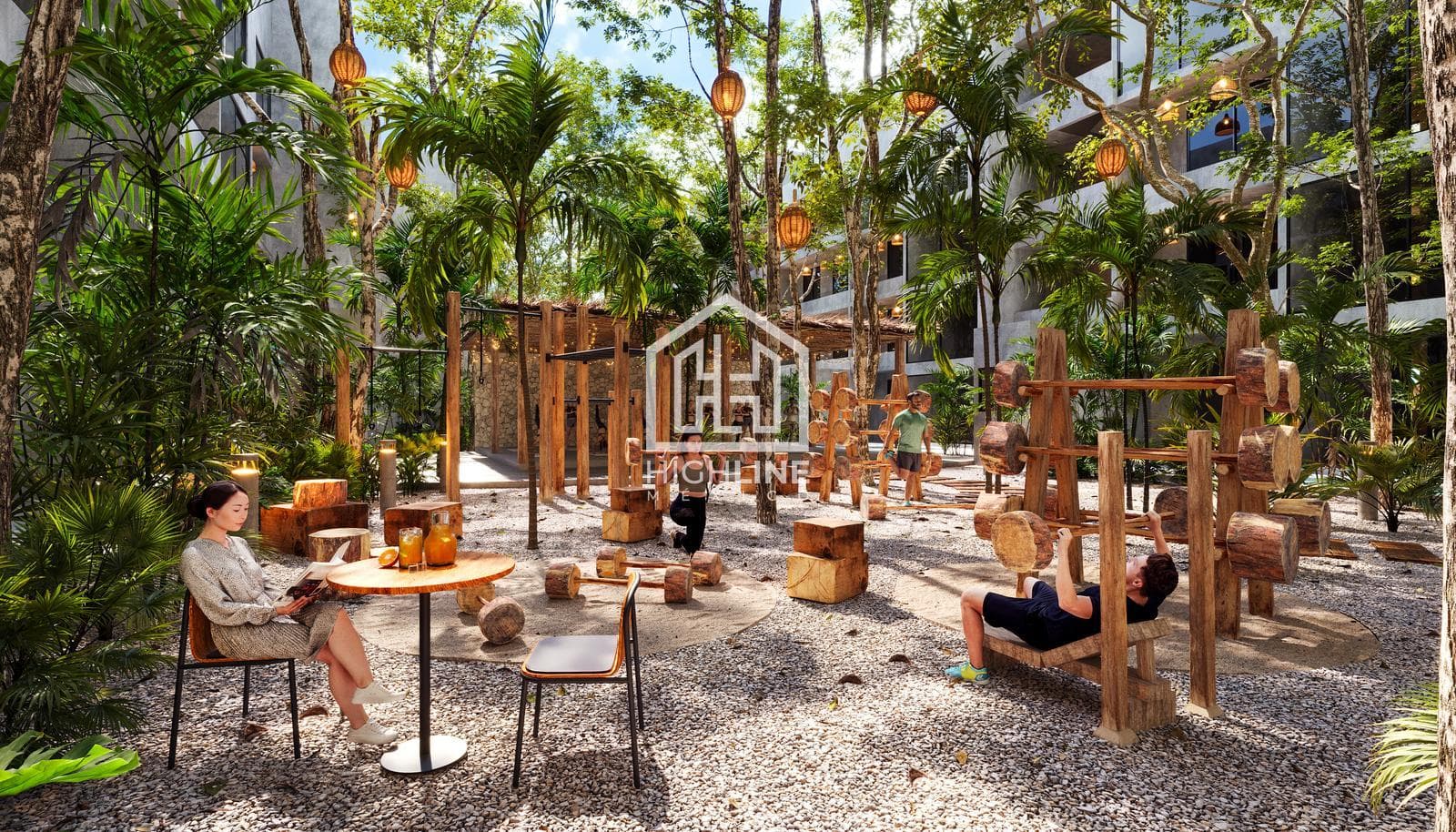 1-bedroom apartment for sale in Tulum with a pool, coworking space, gym, and pet-friendly