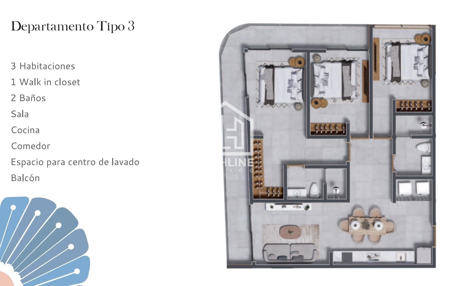 3-BEDROOM APARTMENT FOR SALE IN PUERTO MORELOS: OCEAN VIEW, POOL, GYM, LOCATION, AND PRICE