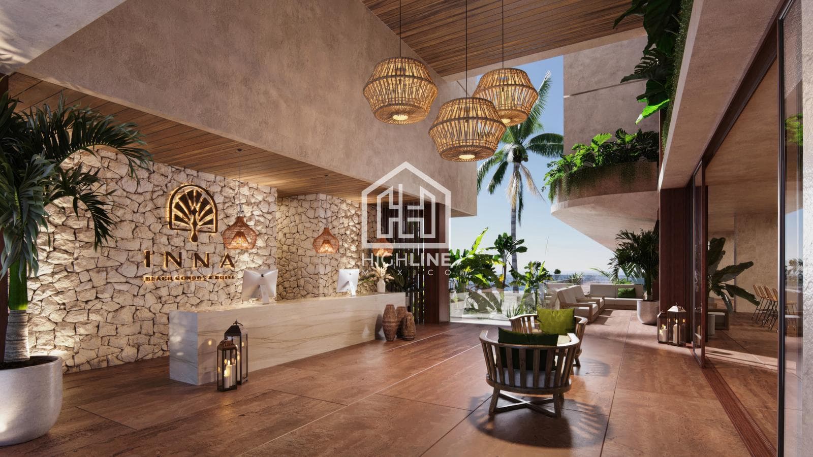 Loft-style apartment for sale in Puerto Morelos with a pool and ocean views—ideal for investment