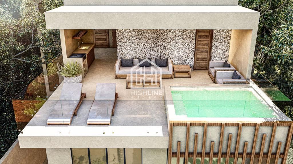 APARTMENT FOR SALE IN TULUM: 1 BEDROOM WITH BARBECUE AREA