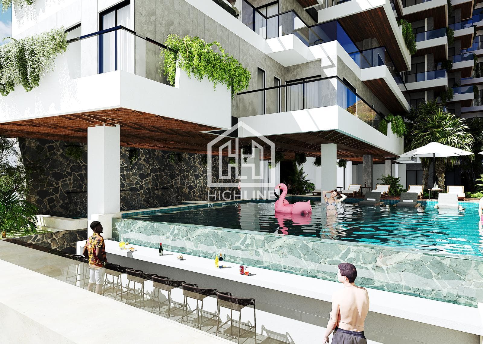 APARTMENT FOR SALE IN CANCUN: 1 BEDROOM WITH A BAR, GYM, AND POOL