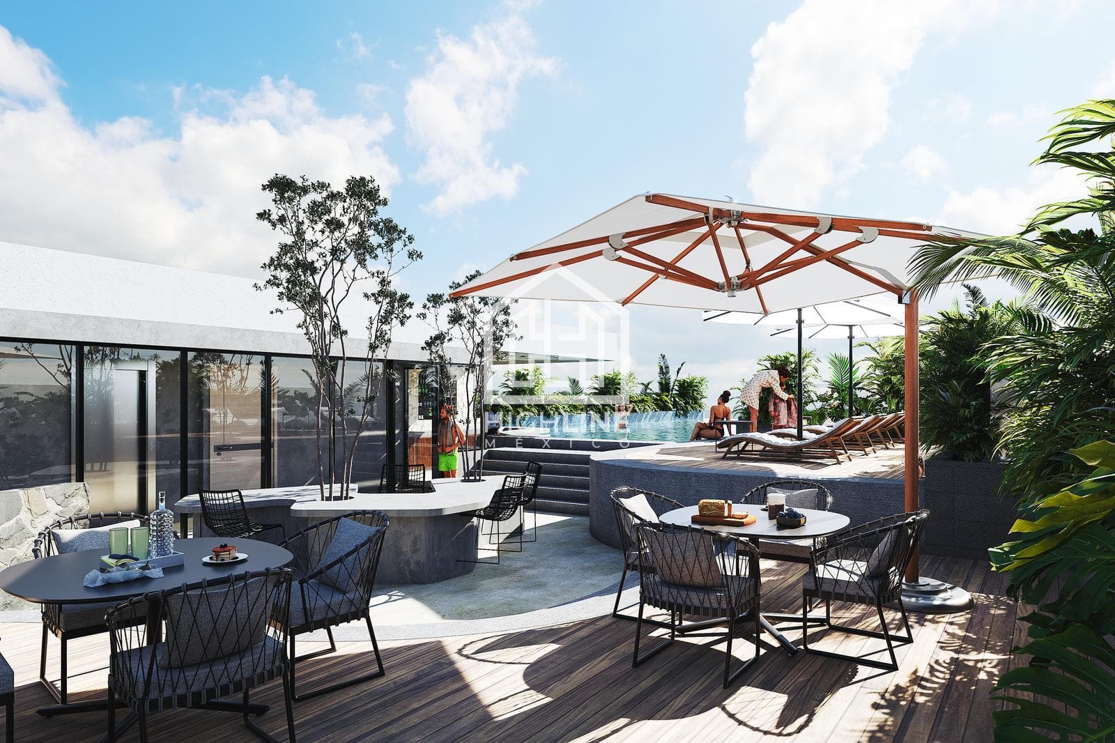 APARTMENT FOR SALE IN CANCUN: 1 BEDROOM WITH A BAR, GYM, AND POOL