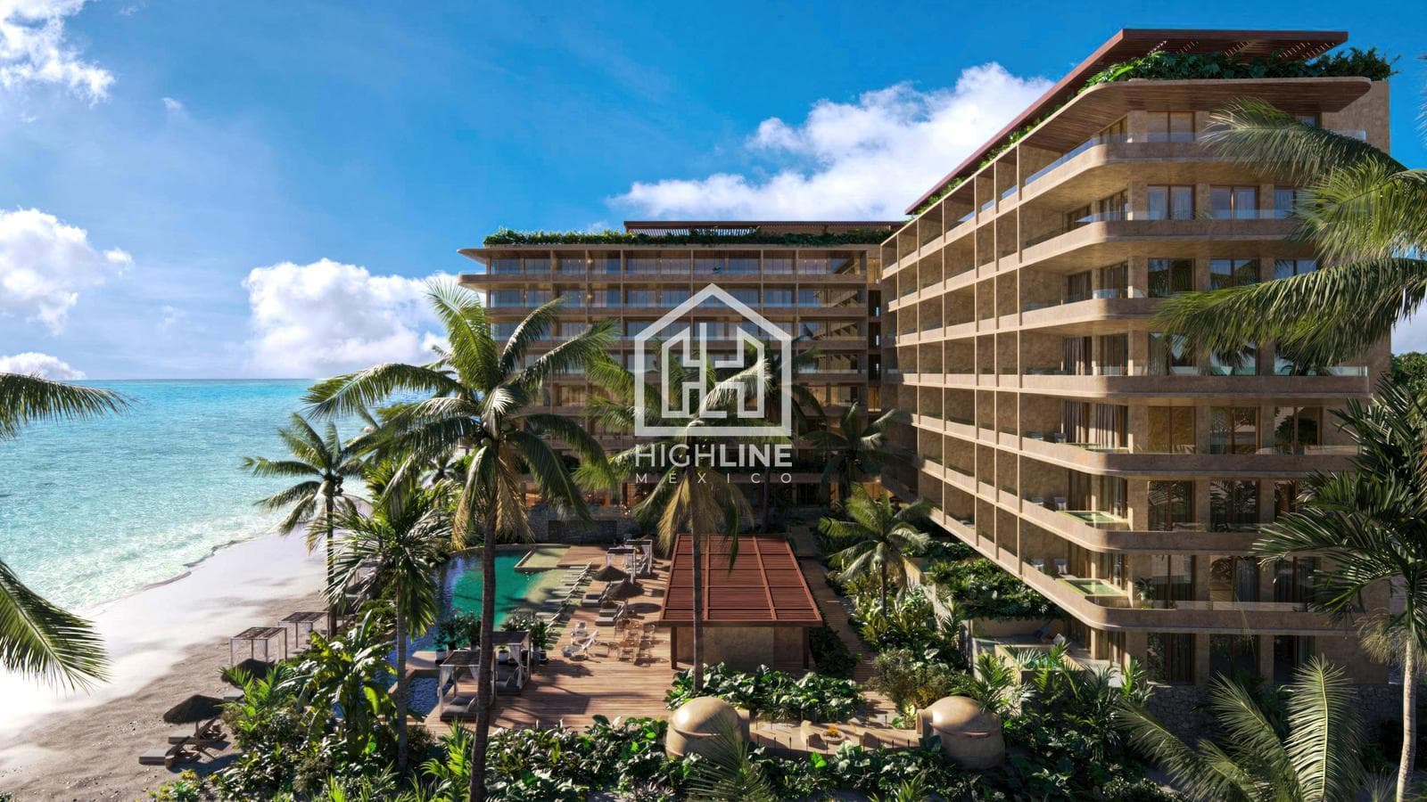 PENTHOUSE FOR SALE IN PUERTO MORELOS: 1 BEDROOM WITH BAR, SPA, AND OCEAN-VIEW POOL