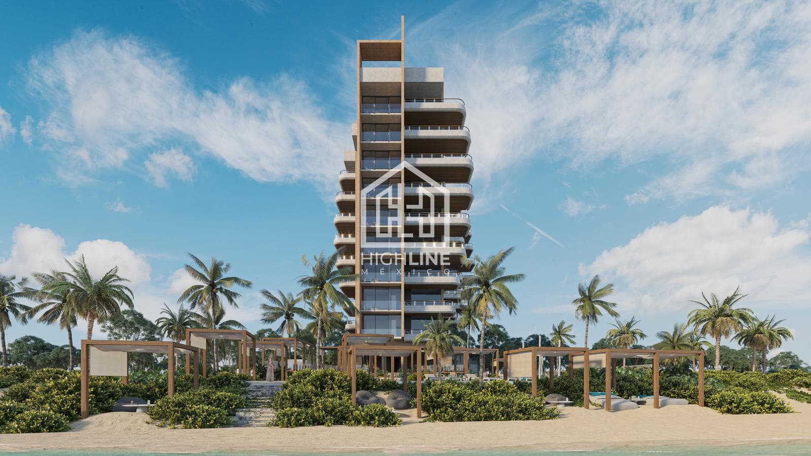 STUDIO APARTMENT FOR SALE ON THE BEACHFRONT. PUERTO MORELOS. PRE-SALE.