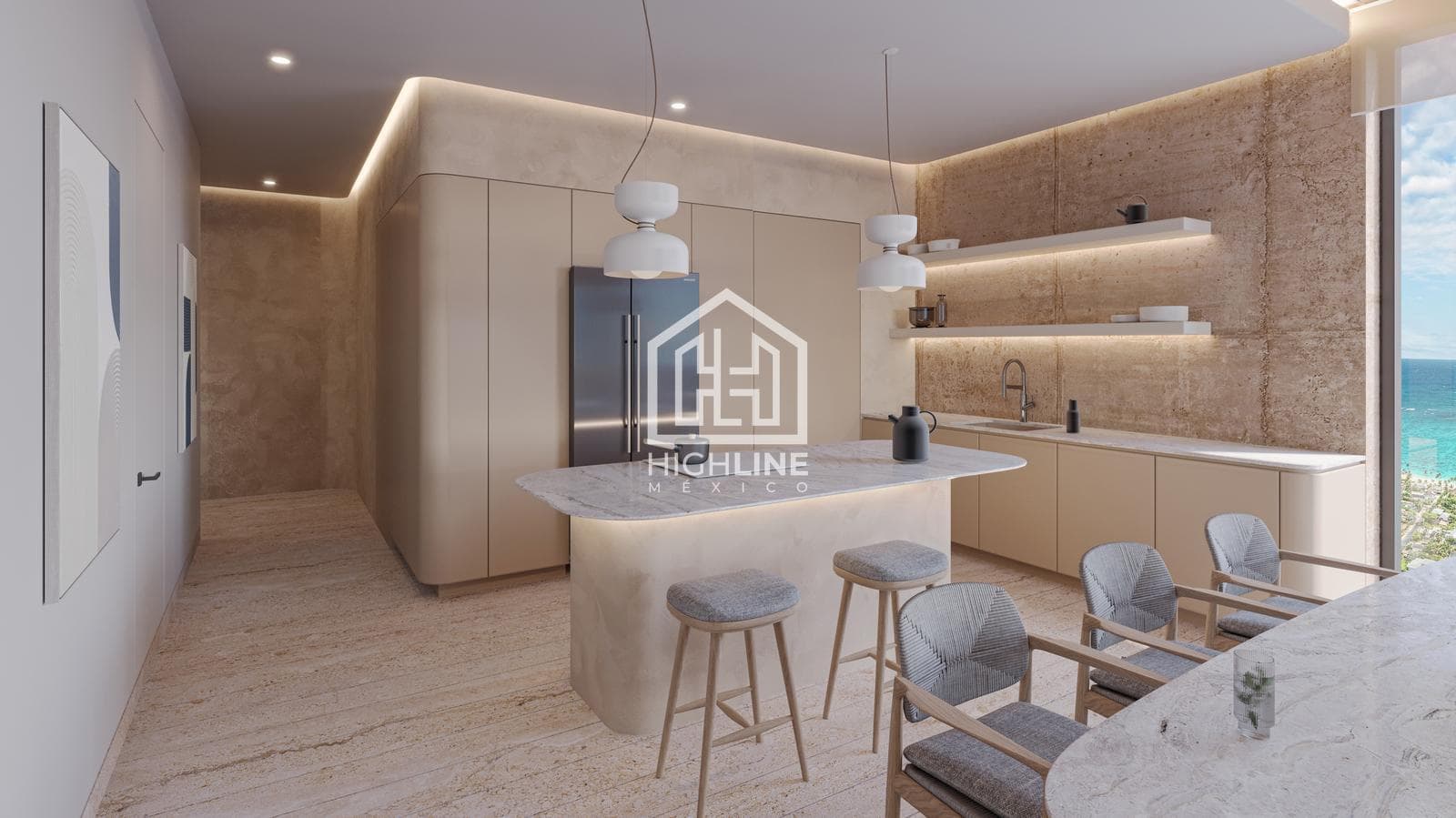 STUDIO APARTMENT FOR SALE ON THE BEACHFRONT. PUERTO MORELOS. PRE-SALE.