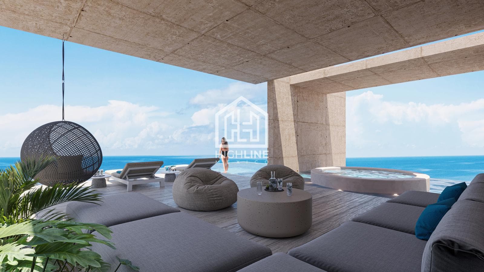 STUDIO APARTMENT FOR SALE ON THE BEACHFRONT. PUERTO MORELOS. PRE-SALE.