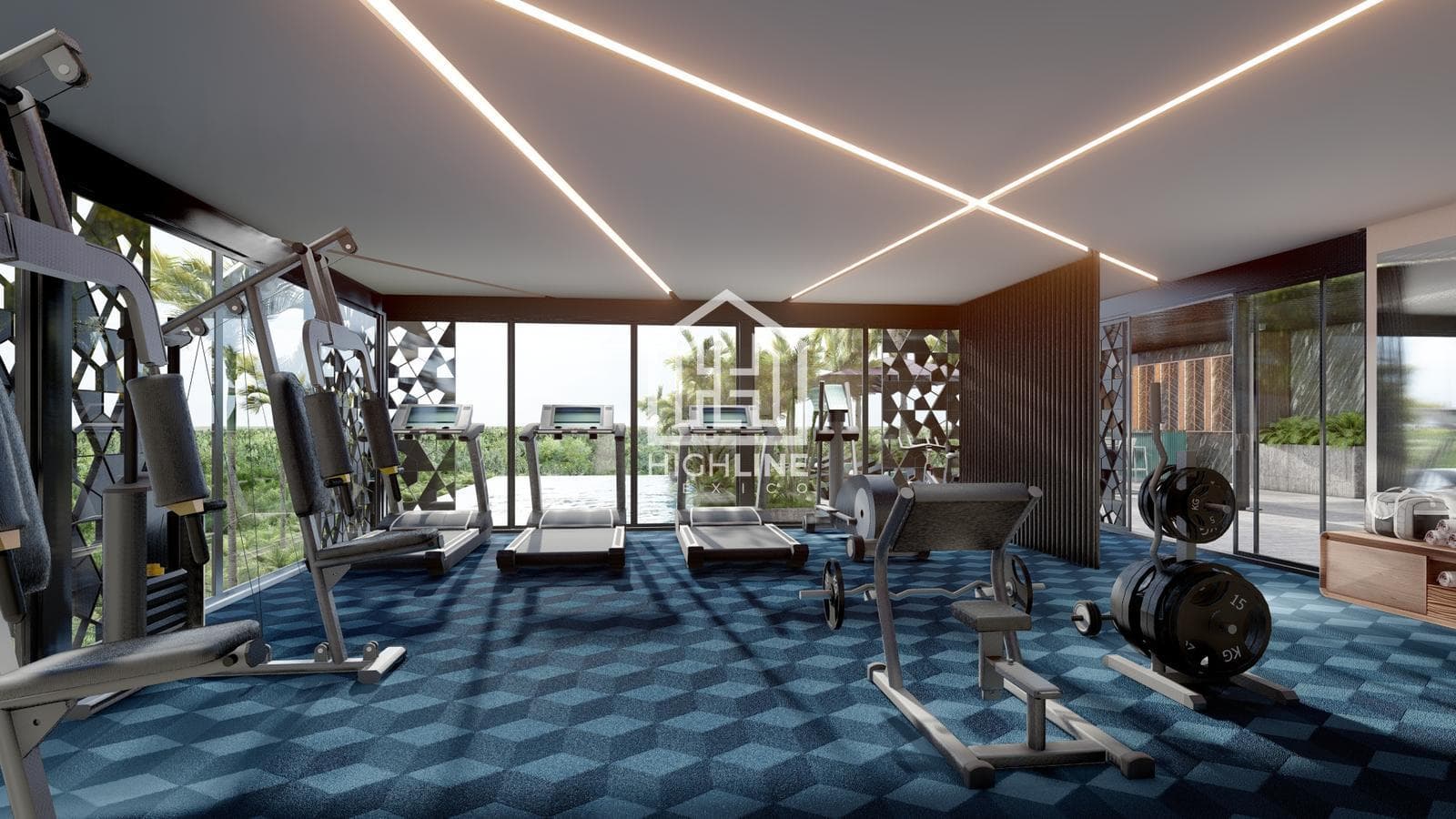 STUDIO FOR SALE IN PLAYA DEL CARMEN, GYM, LOBBY, COWORKING SPACE