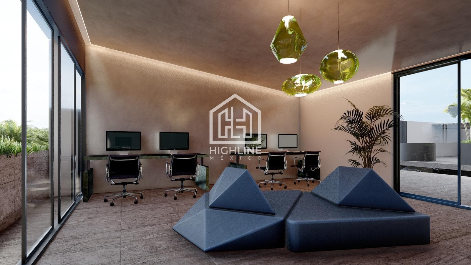STUDIO FOR SALE IN PLAYA DEL CARMEN, GYM, LOBBY, COWORKING SPACE