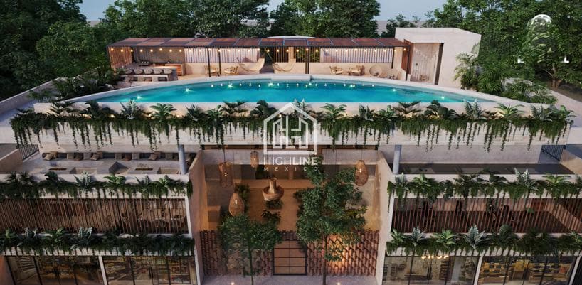 APARTMENT FOR SALE IN TULUM: 1 BEDROOM WITH CENTRAL GARDEN AND BAR
