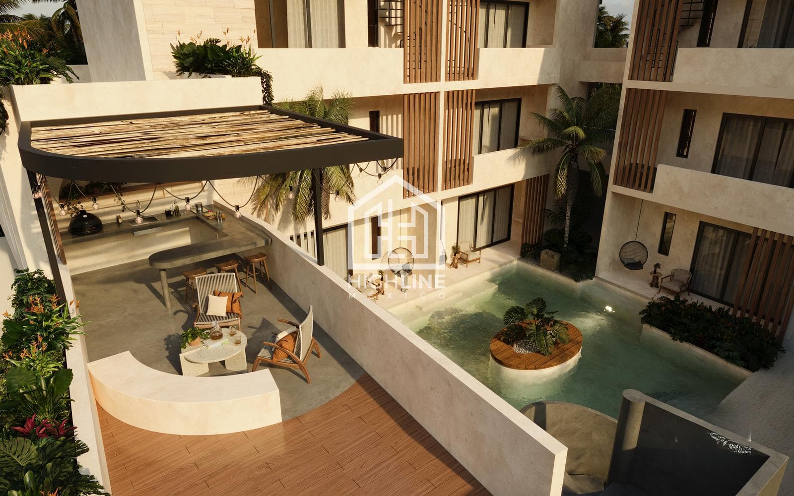APARTMENT FOR SALE IN TULUM: 1 BEDROOM WITH SWIM-UP POOL AND ISLAND DECK
