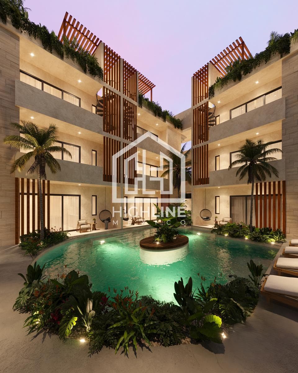 APARTMENT FOR SALE IN TULUM: 1 BEDROOM WITH SWIM-UP POOL AND ISLAND DECK