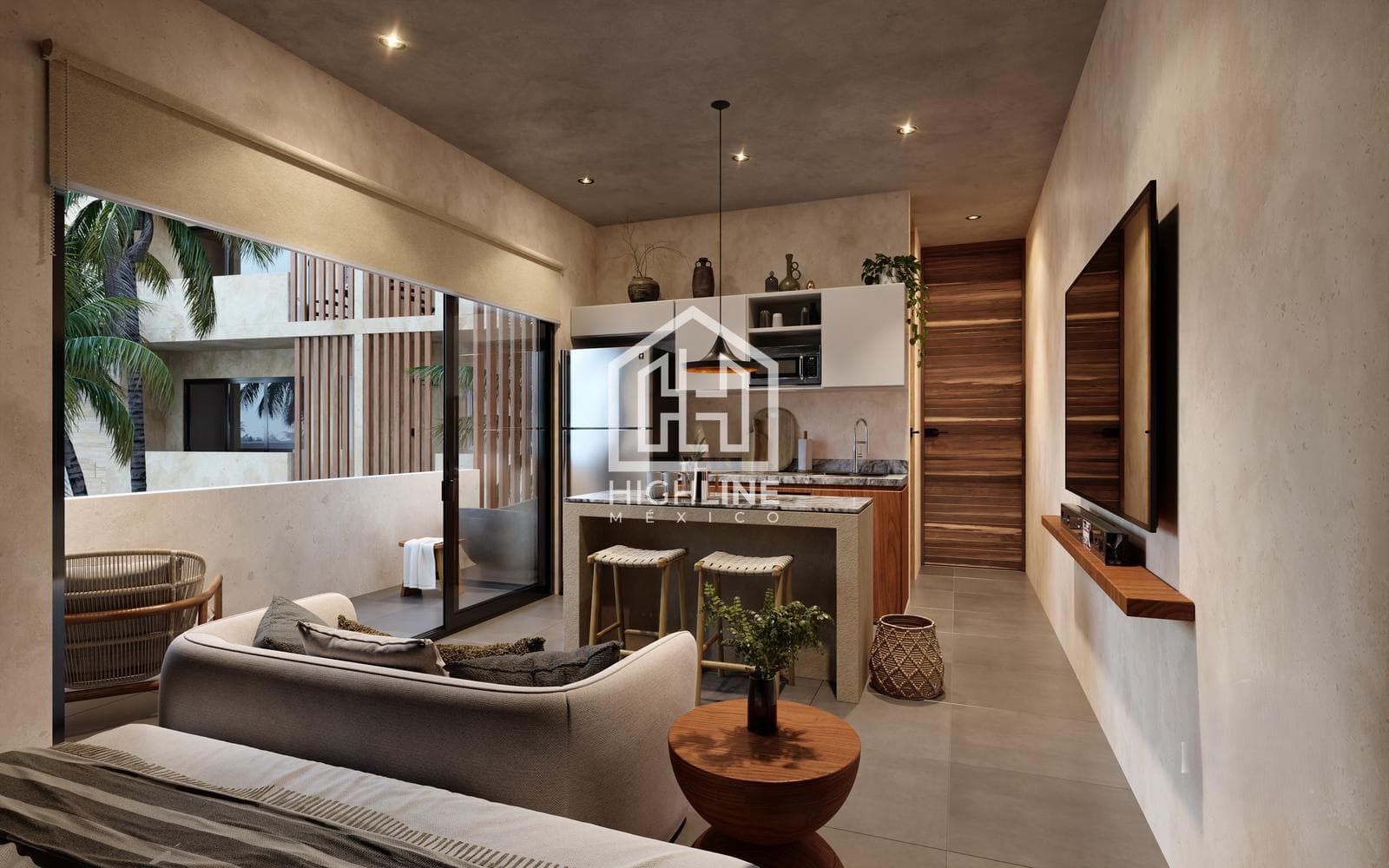 APARTMENT FOR SALE IN TULUM: 1 BEDROOM WITH SWIM-UP POOL AND ISLAND DECK