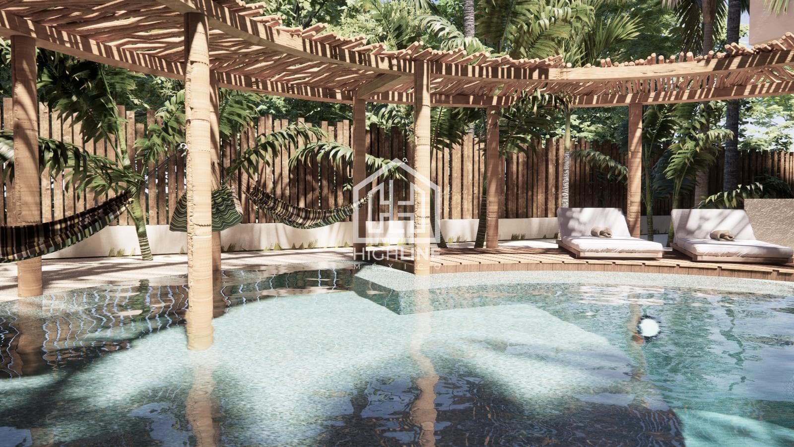 APARTMENT FOR SALE IN TULUM: 2 BEDROOMS WITH A CENOTE AND HAMMOCK AREA