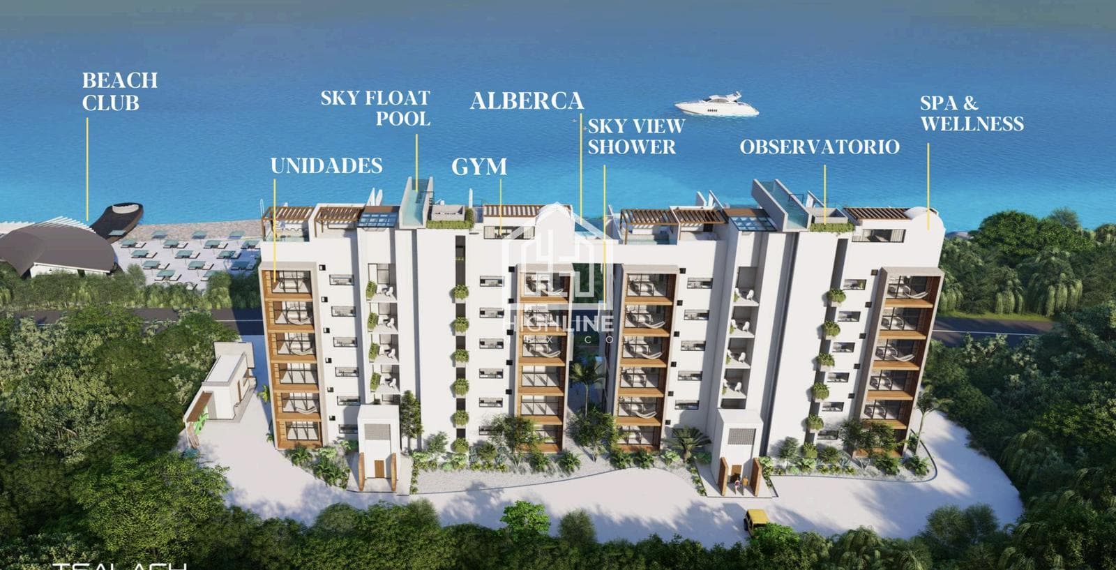 OCEANFRONT APARTMENT FOR SALE IN COZUMEL: 2 BEDROOMS, PRIVATE POOL, GYM, JACUZZI