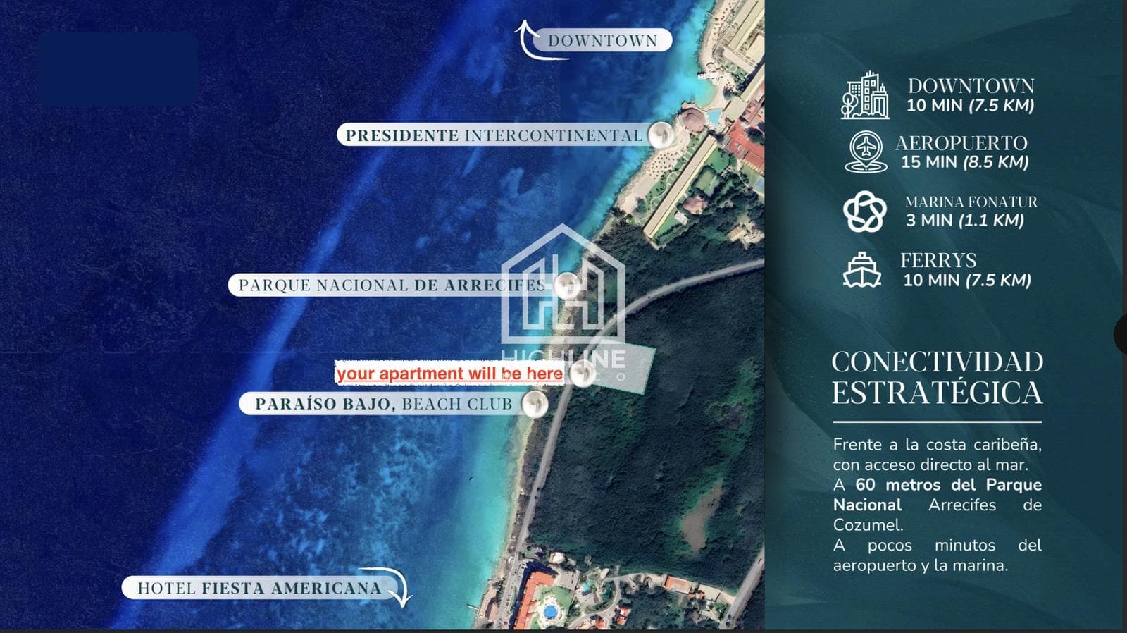 OCEANFRONT APARTMENT FOR SALE IN COZUMEL: 2 BEDROOMS, PRIVATE POOL, GYM, JACUZZI