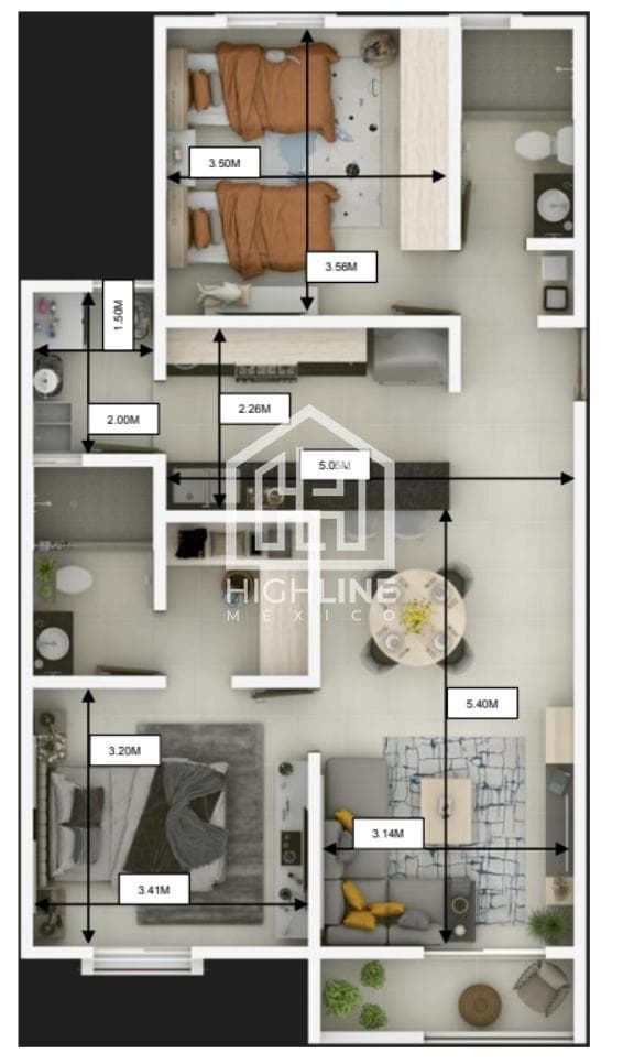 2-Bedroom Apartment in Playa del Carmen | INFONAVIT or Bank Loans Accepted | Padel Court