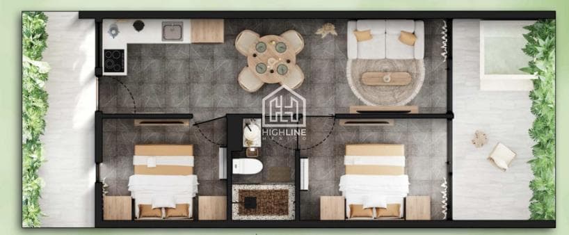 2-Bedroom Apartment in Tulum with a Jacuzzi, Just 5 Minutes from the Ocean, Gym, Spa, and Pool Bar