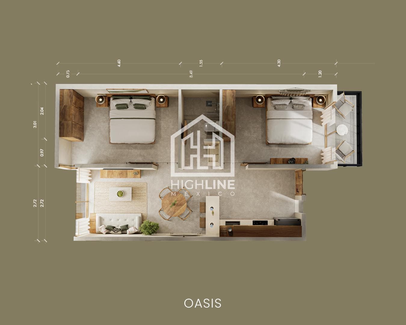 2-BEDROOM APARTMENT / PRE-SALE / 8 MINUTES FROM THE BEACH / FURNISHED / SPA / GYM.