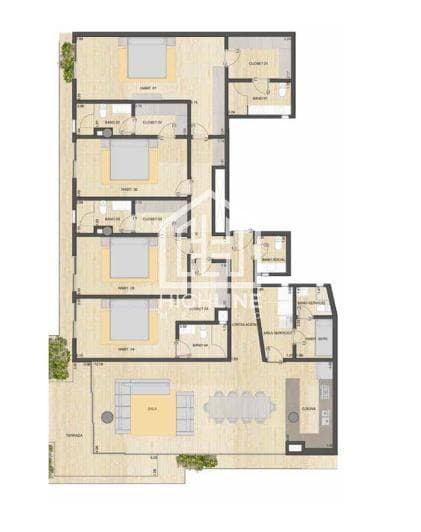 Apartment for sale in Puerto Cancun, 4 bedrooms, with pools and unique views