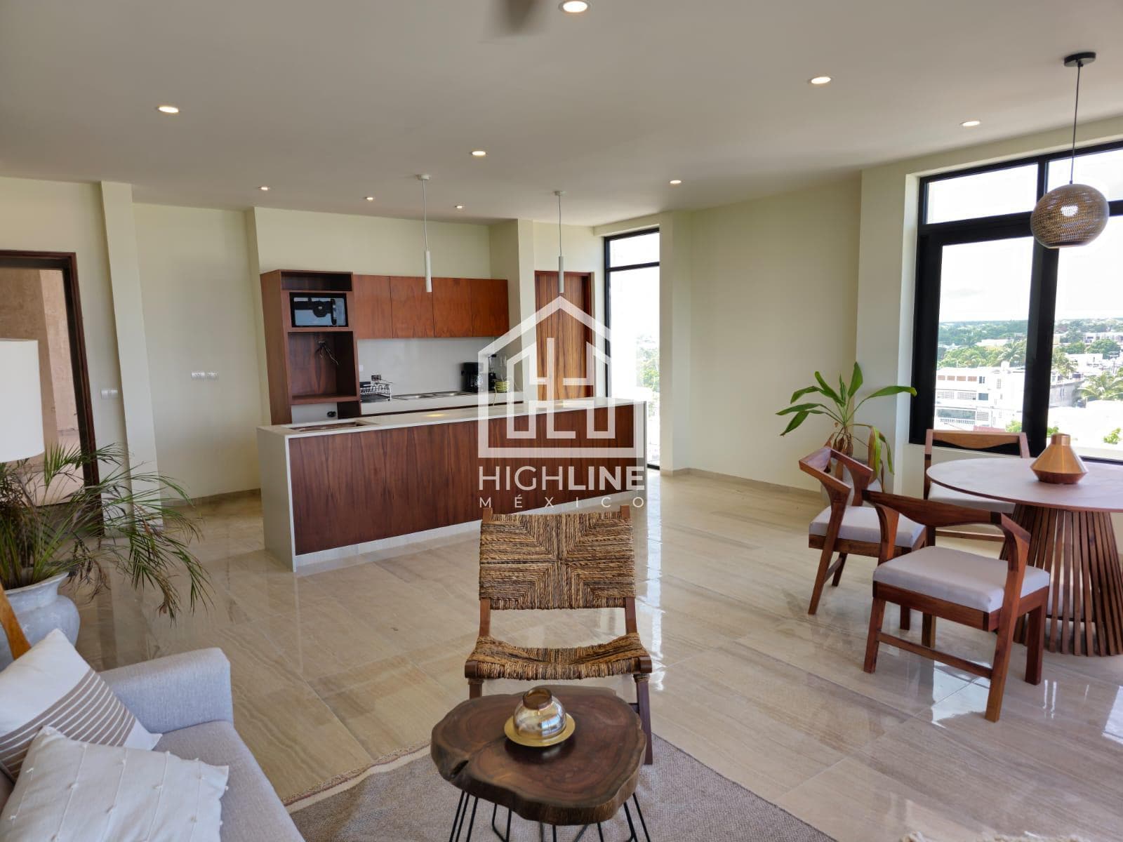 2-bedroom apartment with ocean views and a rooftop deck. Cozumel