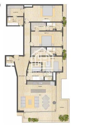 Luxury apartment in Puerto Cancun, 3 bedrooms, with pools and unique views