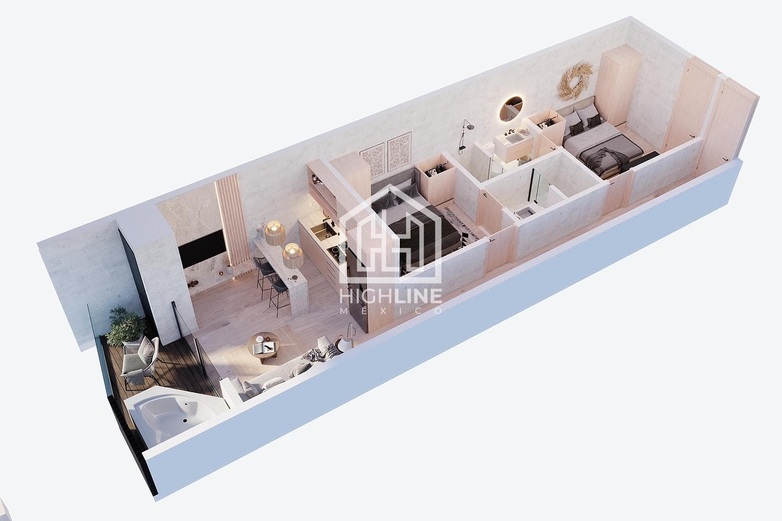 2-BEDROOM APARTMENT | PLAYA DEL CARMEN | FURNISHED AND FULLY EQUIPPED | WITH ROOFTOP