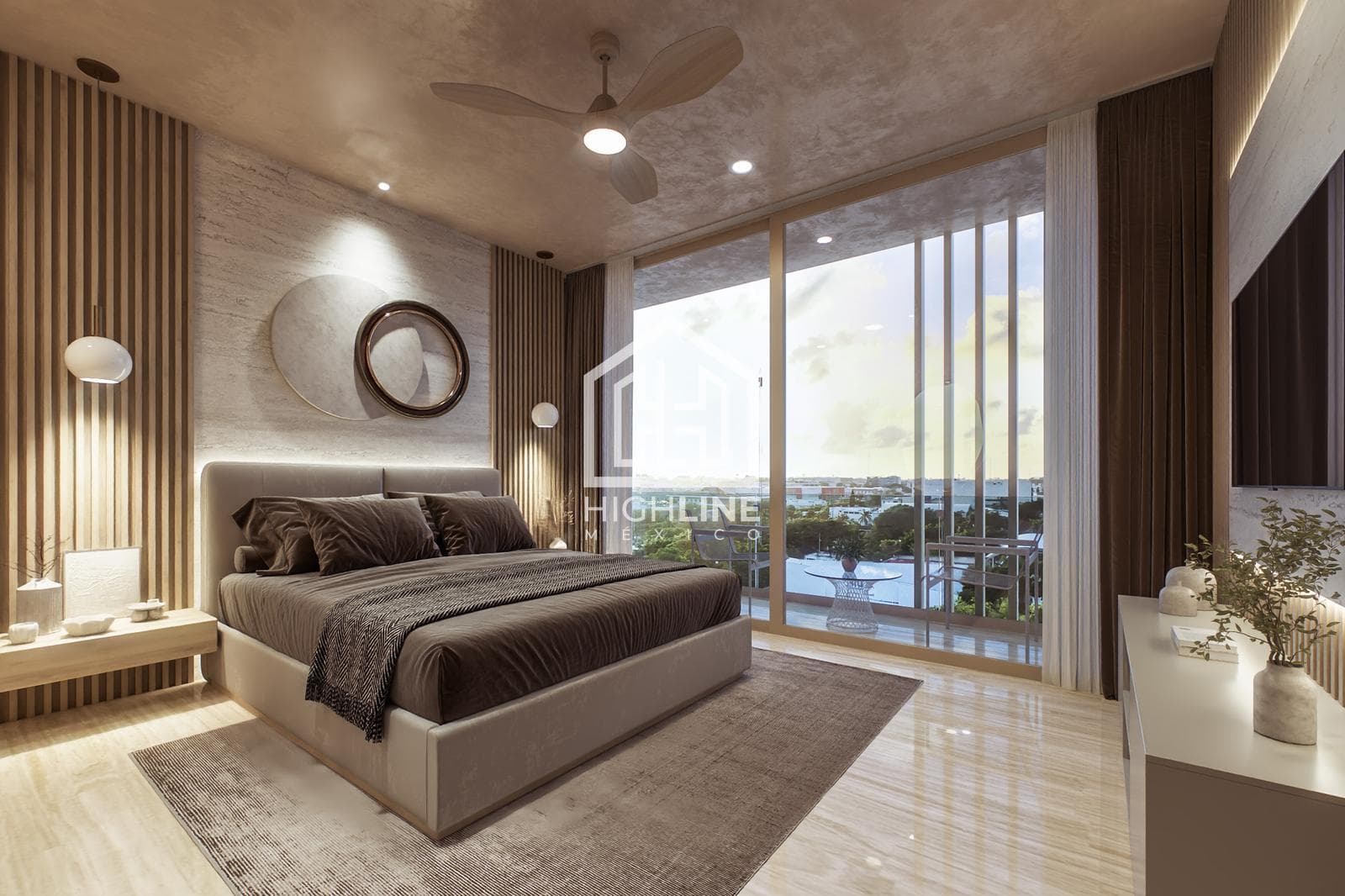 2-bedroom apartment for sale, a 4-minute walk from the beach, with a gym and an infinity pool