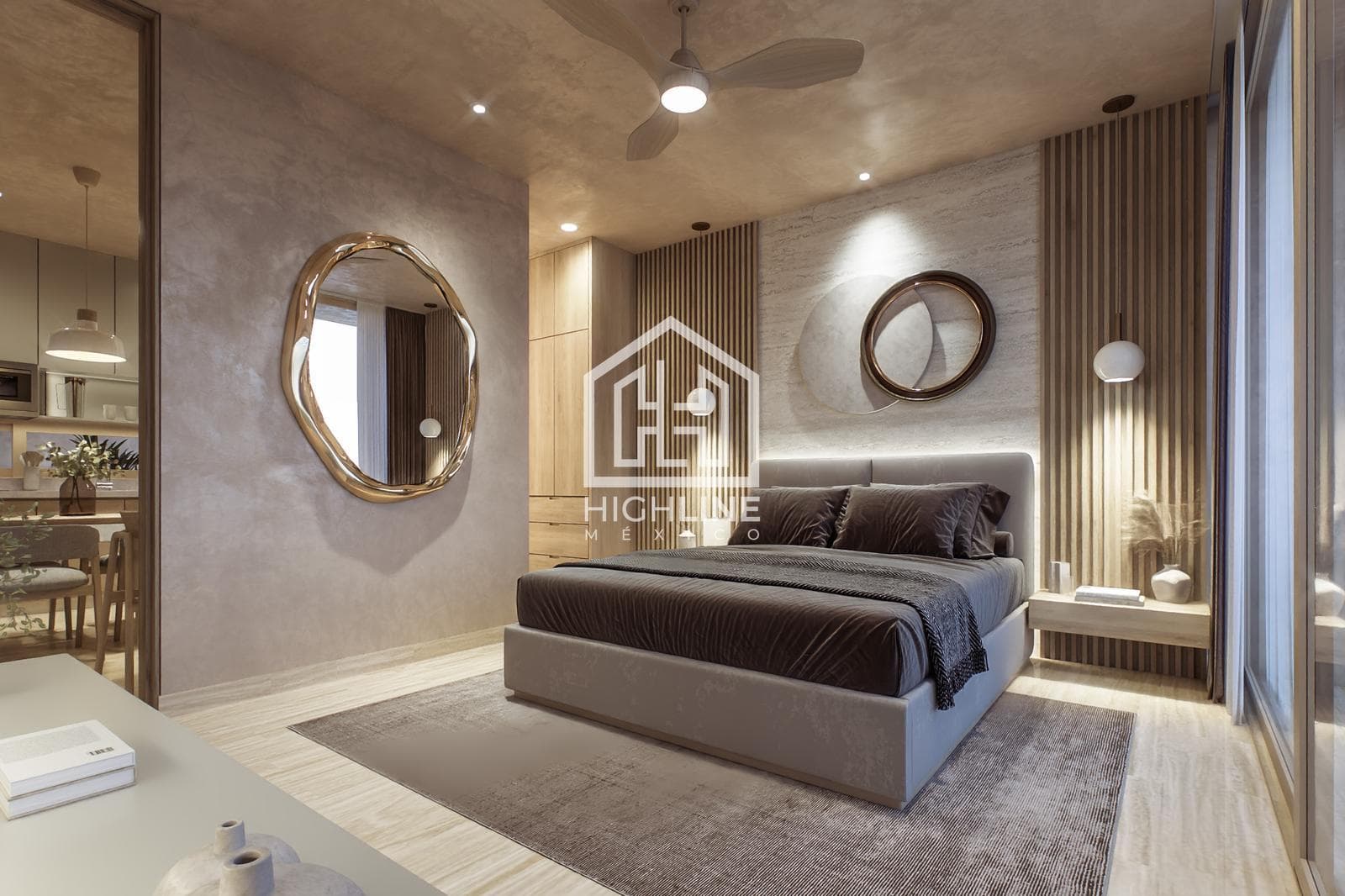 2-bedroom apartment for sale, a 4-minute walk from the beach, with a gym and an infinity pool