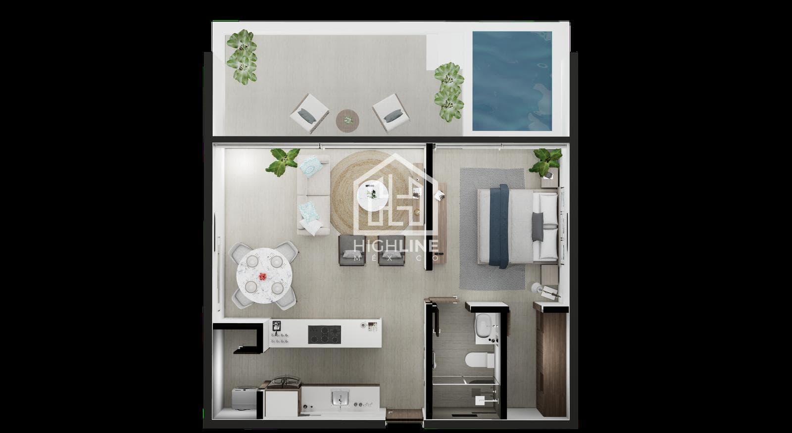 APARTMENT WITH TERRACE AND PRIVATE JACUZZI FOR SALE. PLAYA DEL CARMEN. PRE-SALE