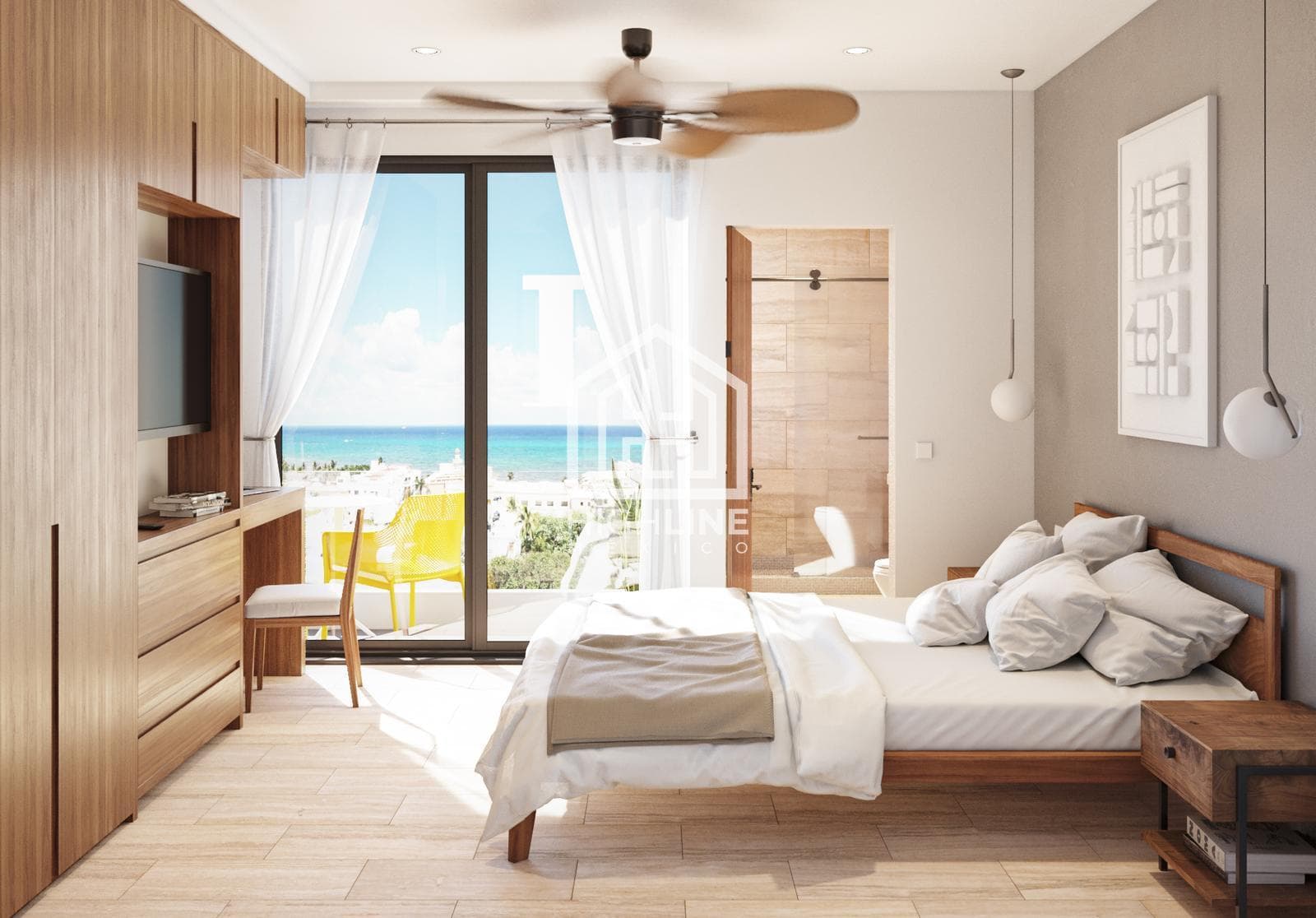 1-BEDROOM APARTMENT FOR SALE. PLAYA DEL CARMEN. GYM AND ROOFTOP WITH POOL. PRE-SALE.