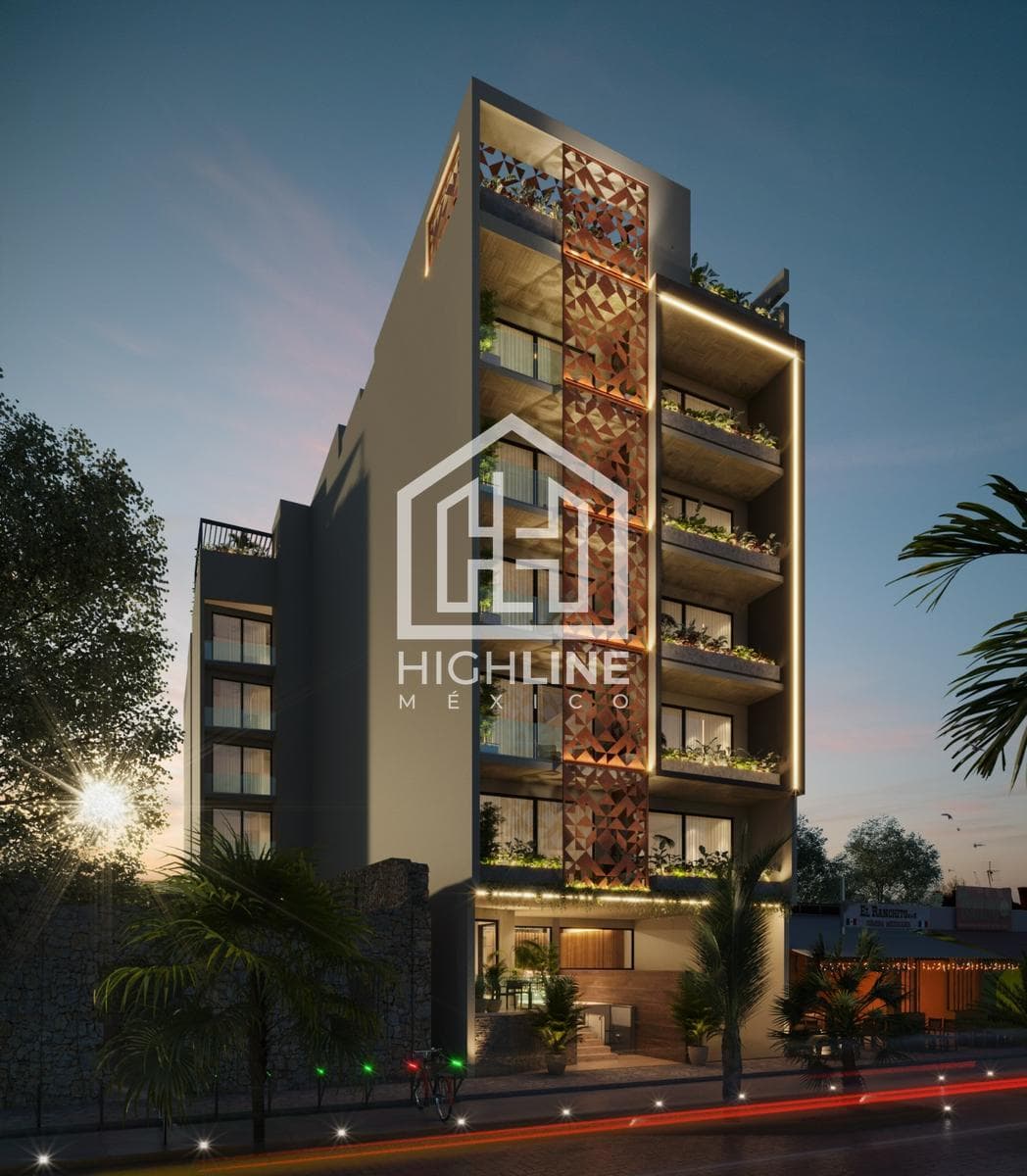 1-BEDROOM APARTMENT FOR SALE. PLAYA DEL CARMEN. GYM AND ROOFTOP WITH POOL. PRE-SALE.