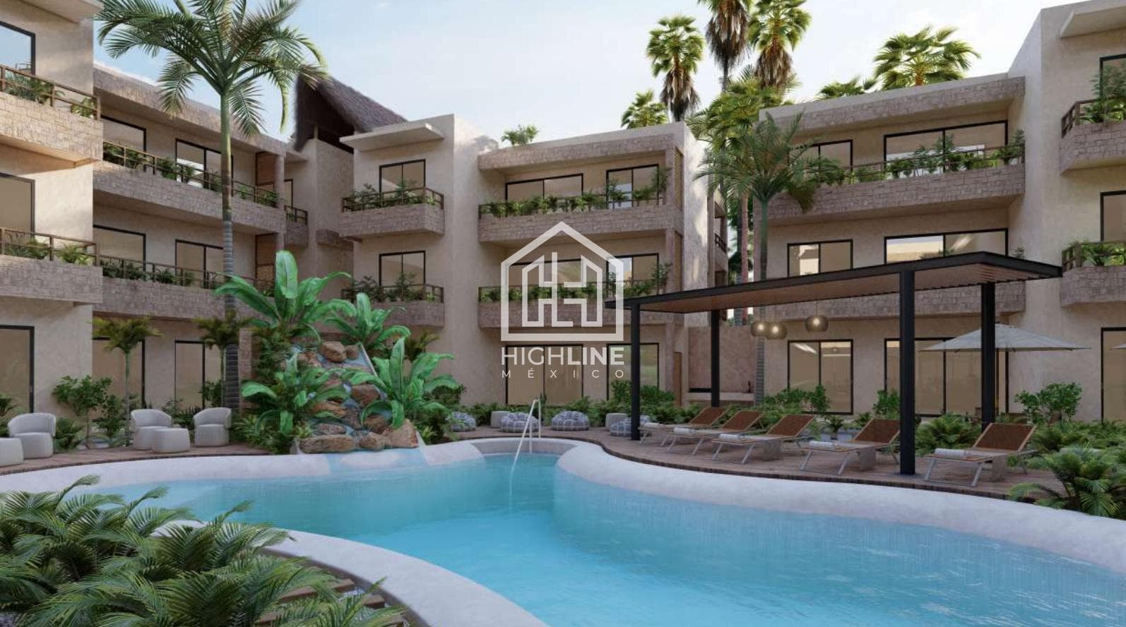 STUDIO APARTMENT WITH TERRACE FOR SALE. TULUM. GYM AND POOL. READY FOR IMMEDIATE OCCUPANCY.