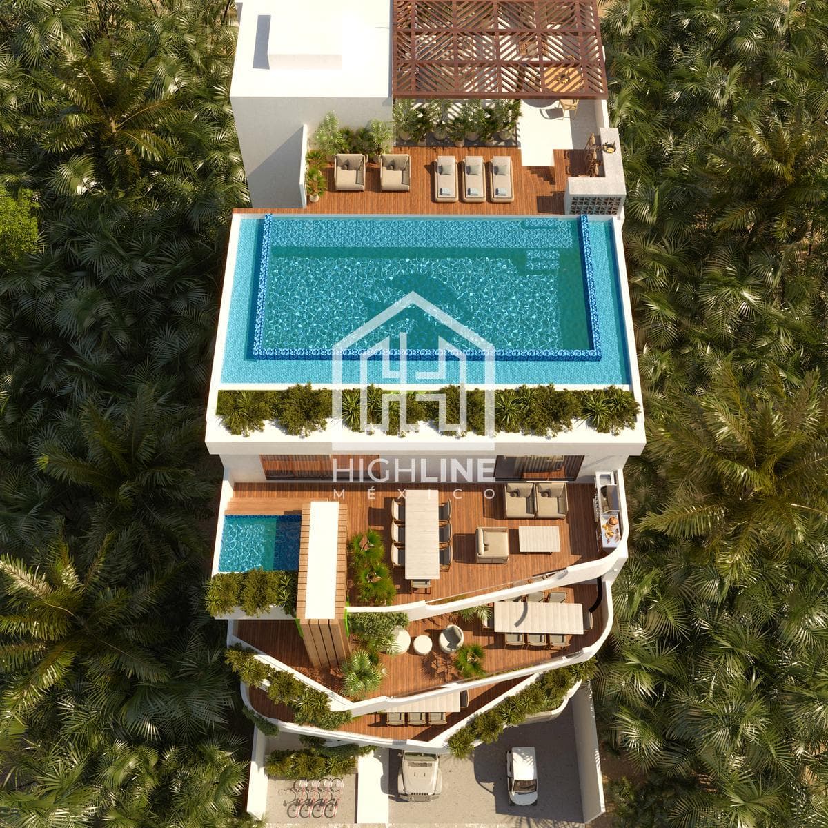 STUDIO APARTMENT WITH TERRACE FOR SALE. PUERTO MORELOS. ROOFTOP WITH OCEAN VIEW. DELIVERY OCTOBER 2026