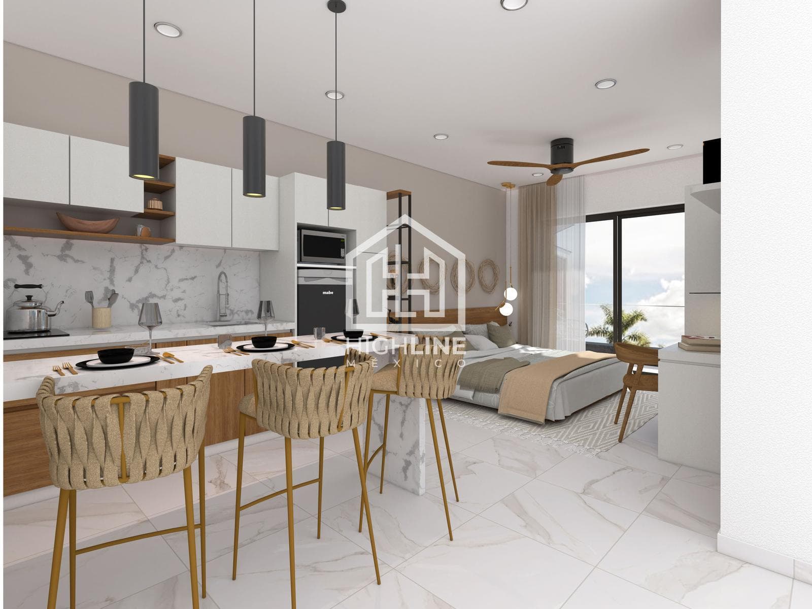 Studio for sale in downtown Playa del Carmen, just a few meters from the beach | Spa and Gym