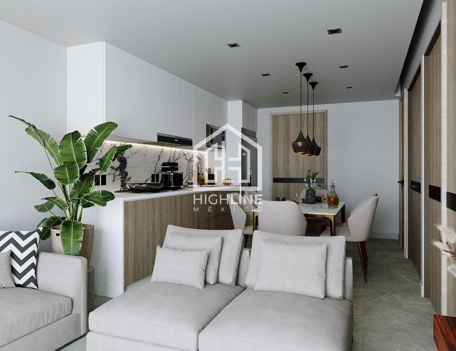 Loft-style apartment for sale in Costa Mujeres, Cancún, just a few meters from the ocean | Bar and pool