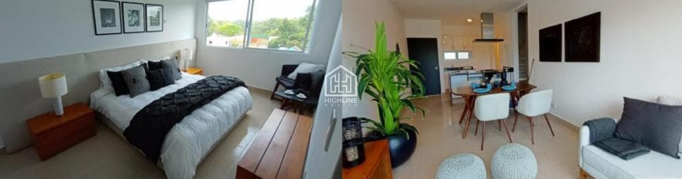 APARTMENT IN PLAYA DEL CARMEN, 2 BEDROOMS FOR SALE, SWIMMING POOL, 10 MINUTES FROM THE BEACH