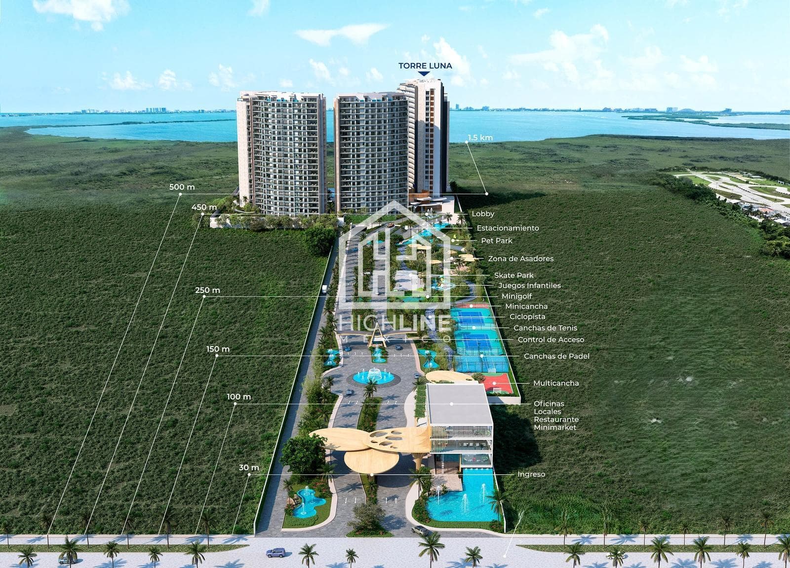 APARTMENT FOR SALE IN CANCUN: 2 BEDROOMS WITH ACCESS CONTROL, MULTI-PURPOSE COURT, BOWLING ALLEY, AND MORE