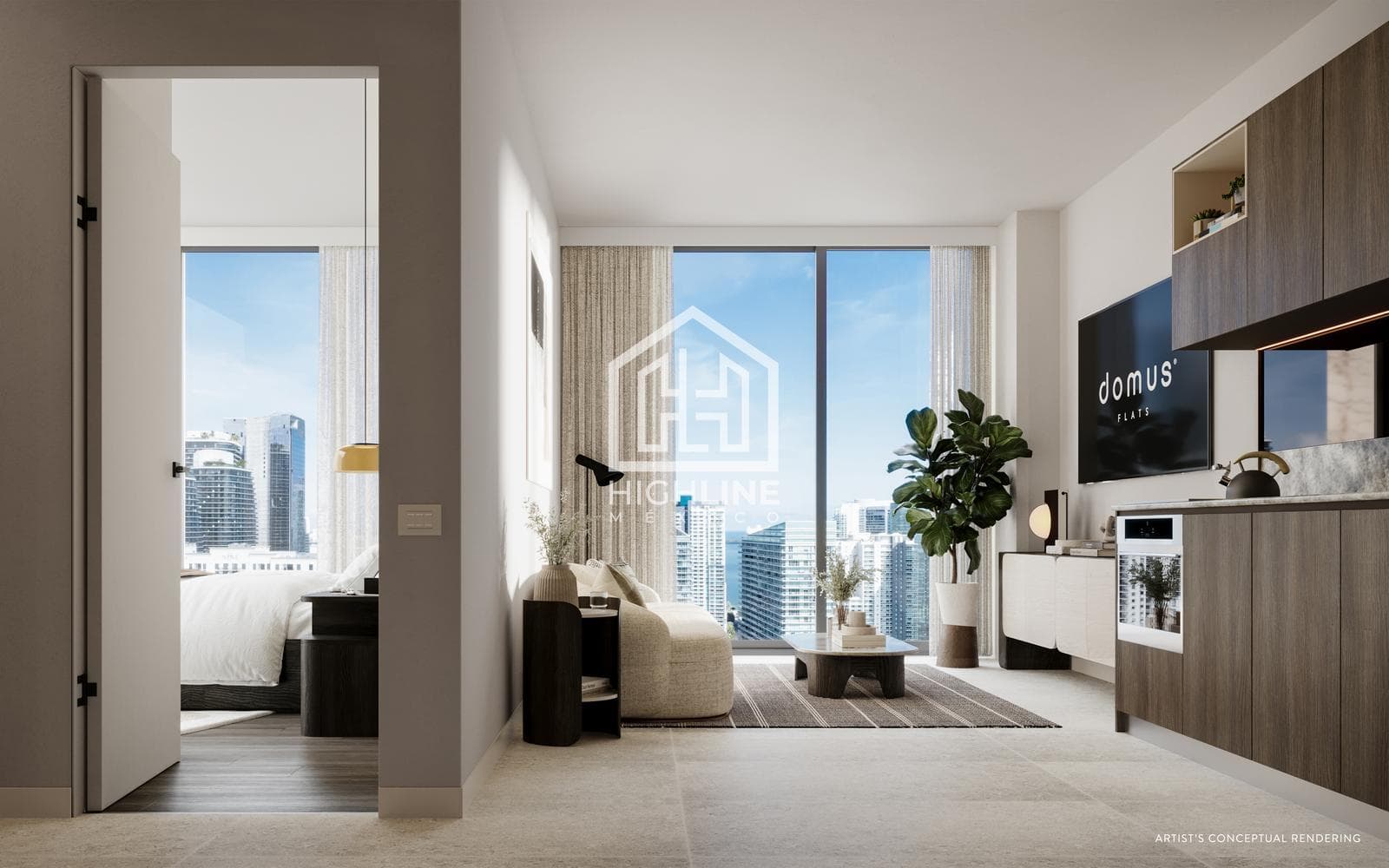 1-BEDROOM APARTMENT FOR SALE IN MIAMI WITH COWORKING SPACE, LOCATED IN AN AREA WITH HIGH APPRECIATION POTENTIAL