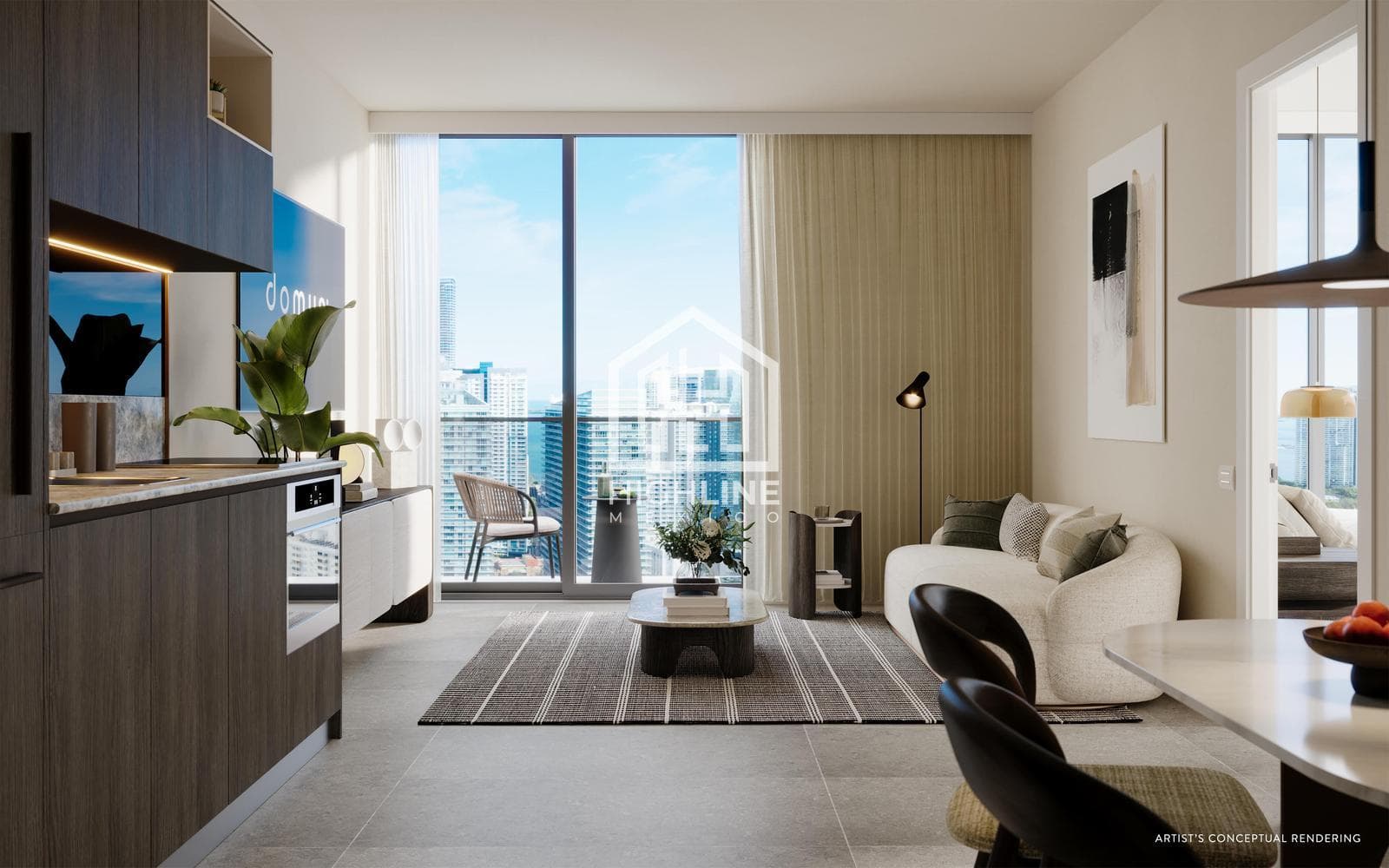 1-BEDROOM APARTMENT FOR SALE IN MIAMI NEAR A MARKET, BAR, BAKERY, AND COFFEE SHOP