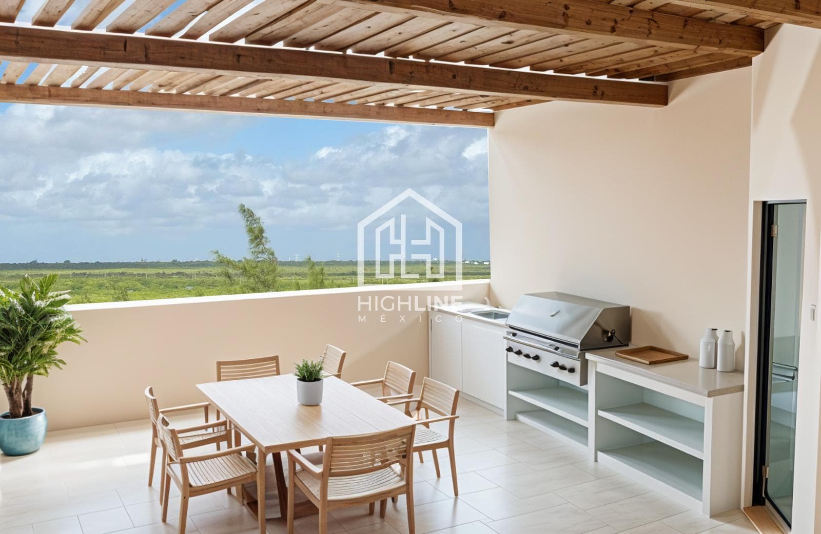 1-Bedroom Apartment for Sale in Puerto Morelos with a Pool and Rooftop