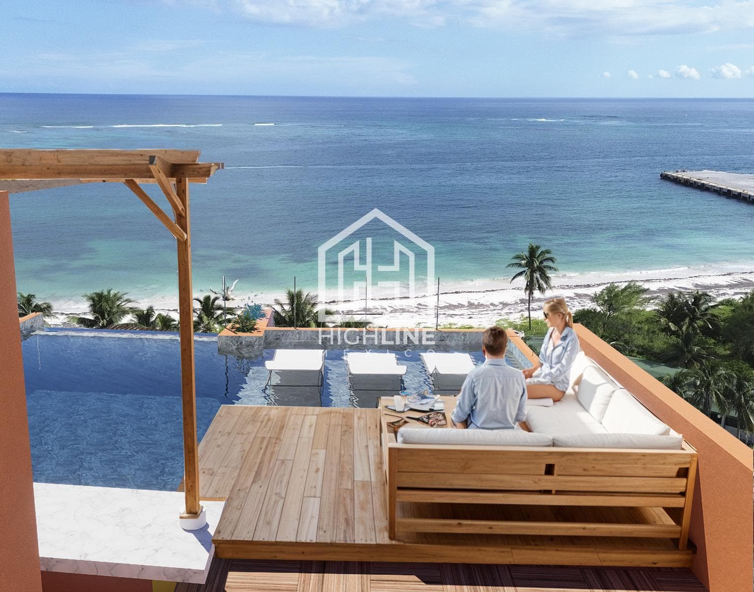 1-Bedroom Apartment for Sale in Puerto Morelos with a Pool and Rooftop