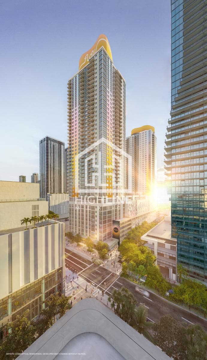 1-BEDROOM APARTMENT FOR SALE IN MIAMI WITH A RESTAURANT, LOBBY, MEDIA ROOM, AND PILATES STUDIO