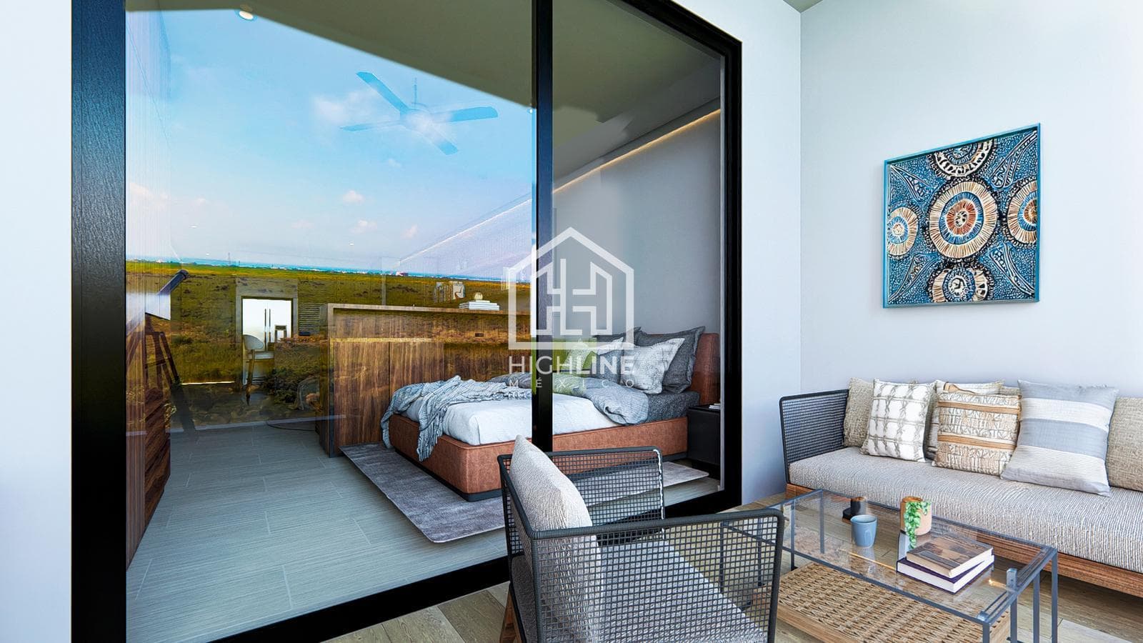 STUDIO APARTMENT WITH TERRACE FOR SALE. PUERTO MORELOS. ROOFTOP, GYM, AND POOL.