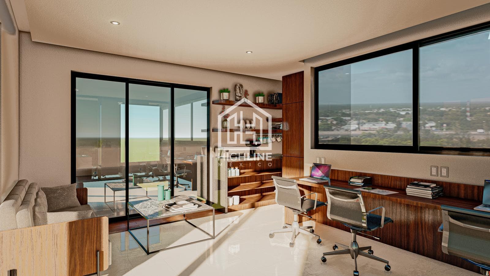 STUDIO APARTMENT WITH TERRACE FOR SALE. PUERTO MORELOS. ROOFTOP, GYM, AND POOL.