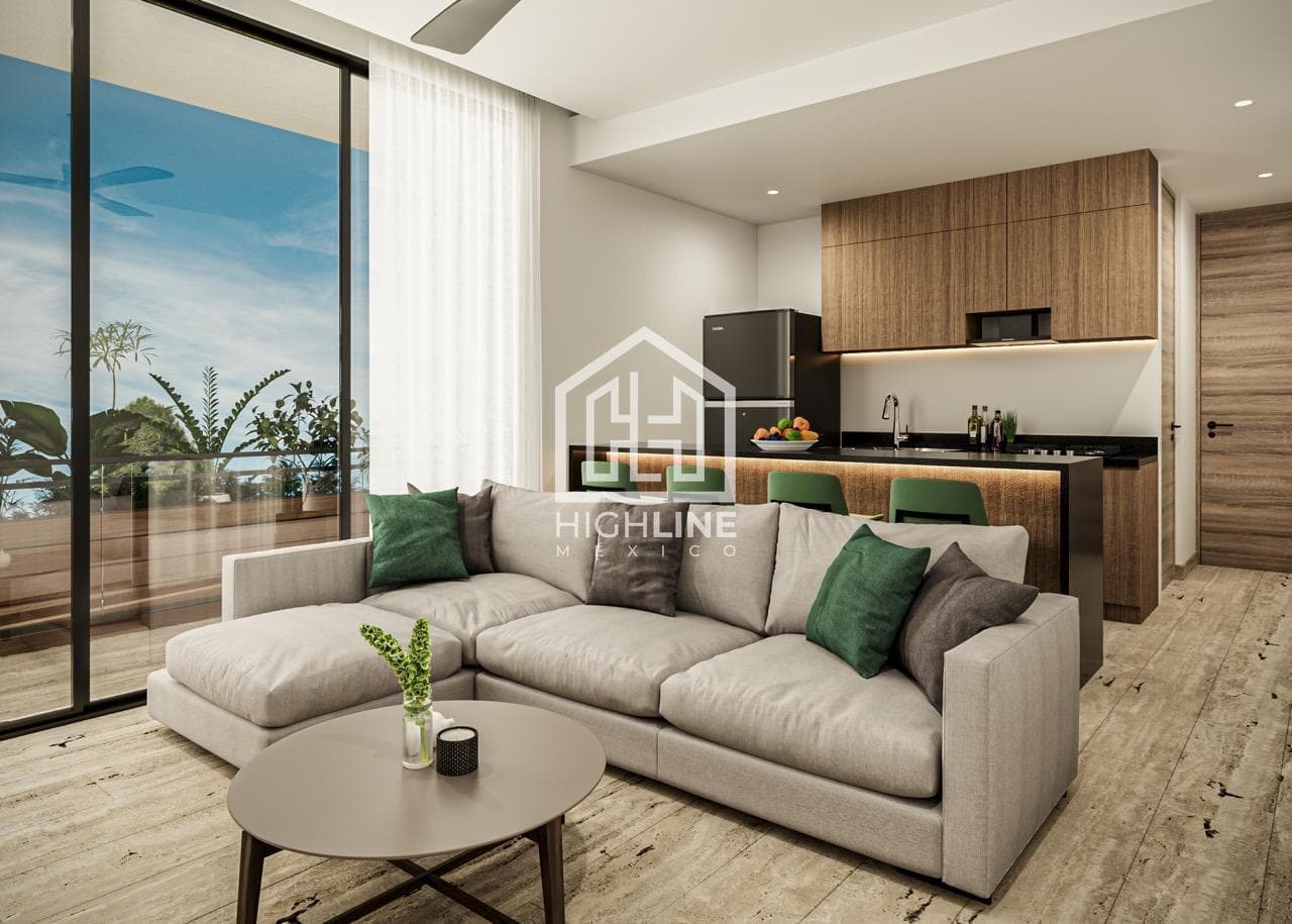 APARTMENT FOR SALE IN CANCUN: 1 BEDROOM WITH POOL, GYM, AND LOBBY