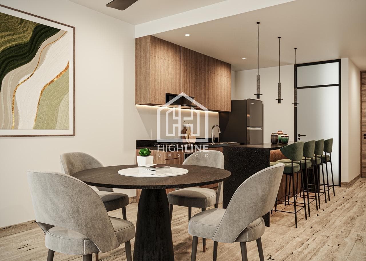 Apartment APARTMENT FOR SALE IN CANCUN: 2 BEDROOMS WITH BARBECUE AREA, POOL, AND PADEL COURT