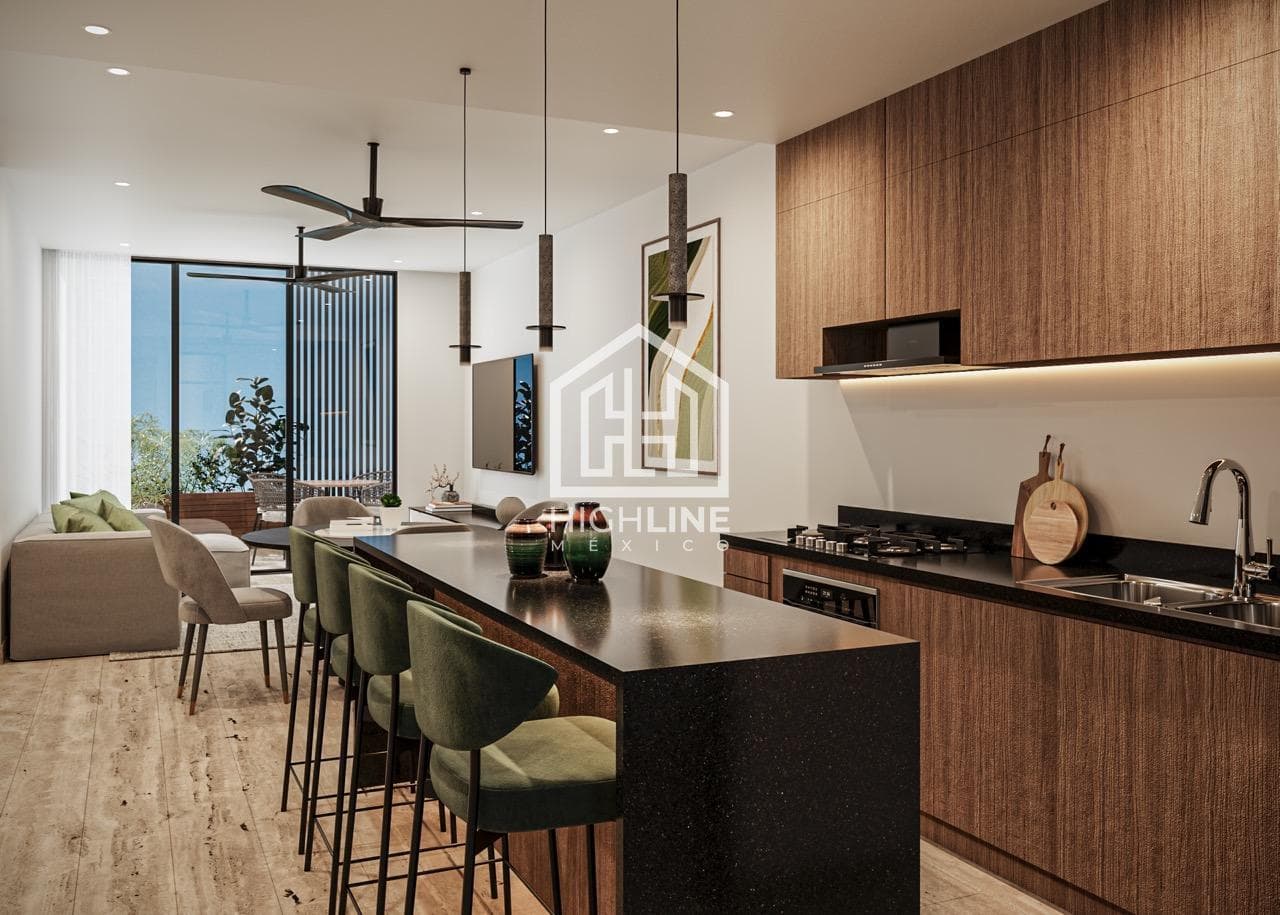 APARTMENT FOR SALE IN CANCUN: 2 BEDROOMS WITH A PADDLE POOL, CHILDREN'S PLAYGROUND, AND ROOFTOP
