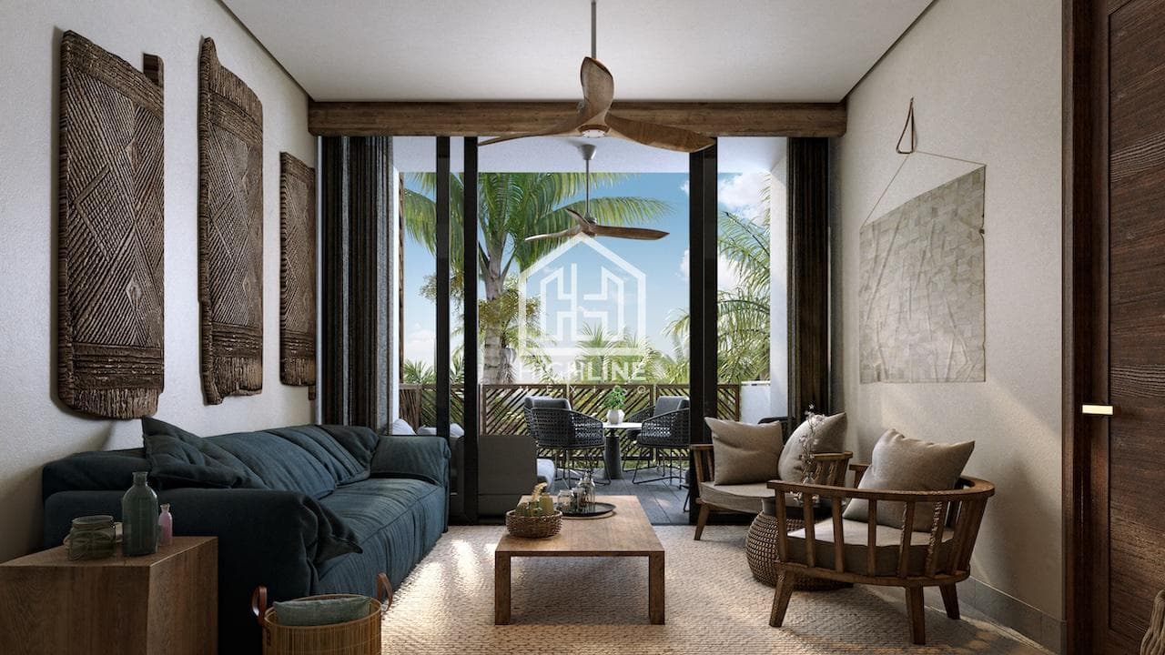 APARTMENT FOR SALE IN TULUM: 1 BEDROOM, POOL, GYM, YOGA, NEAR THE BEACH, PET-FRIENDLY